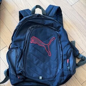 Puma Black Backpack with Red Accents